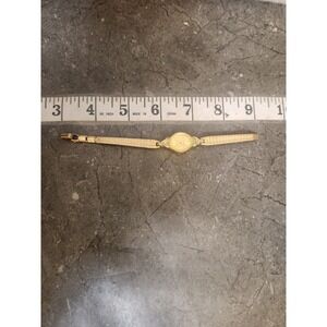 Lucerne Swiss Women's Watch Gold Tone‎ Rhinestone Band 1960s 7" Vintage